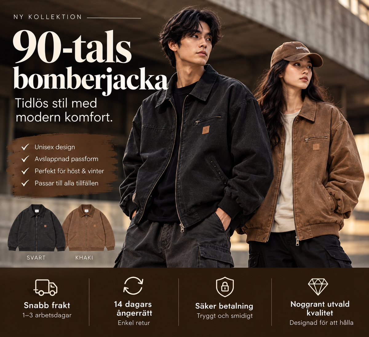 90s Retro Bomber Jacket – Vintage Streetwear